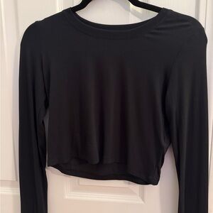 Aerie Black Long Sleeve Crop Top